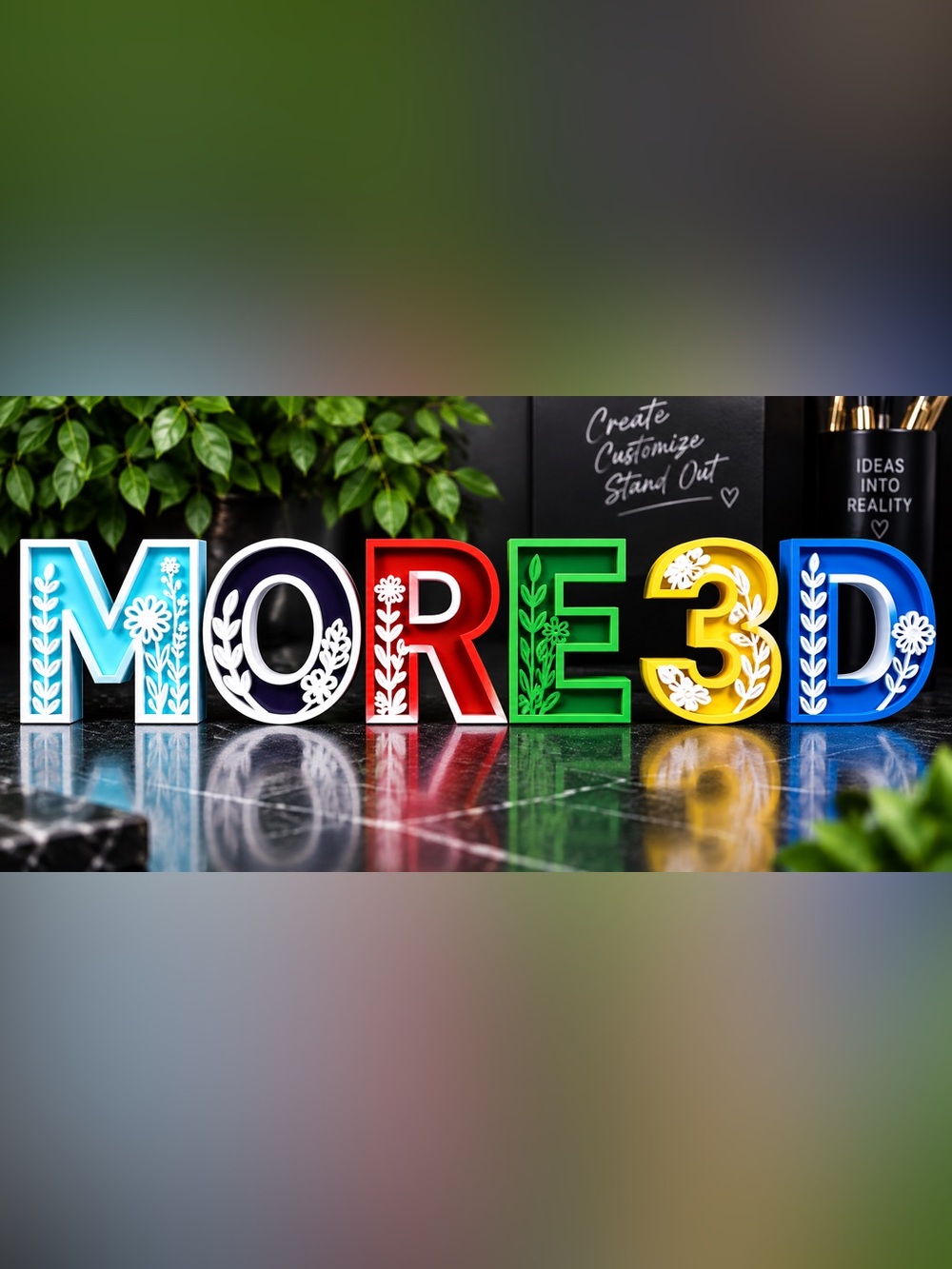Custom Letter 3D Printed Handcrafted Floral Letters & Monograms Home Decor